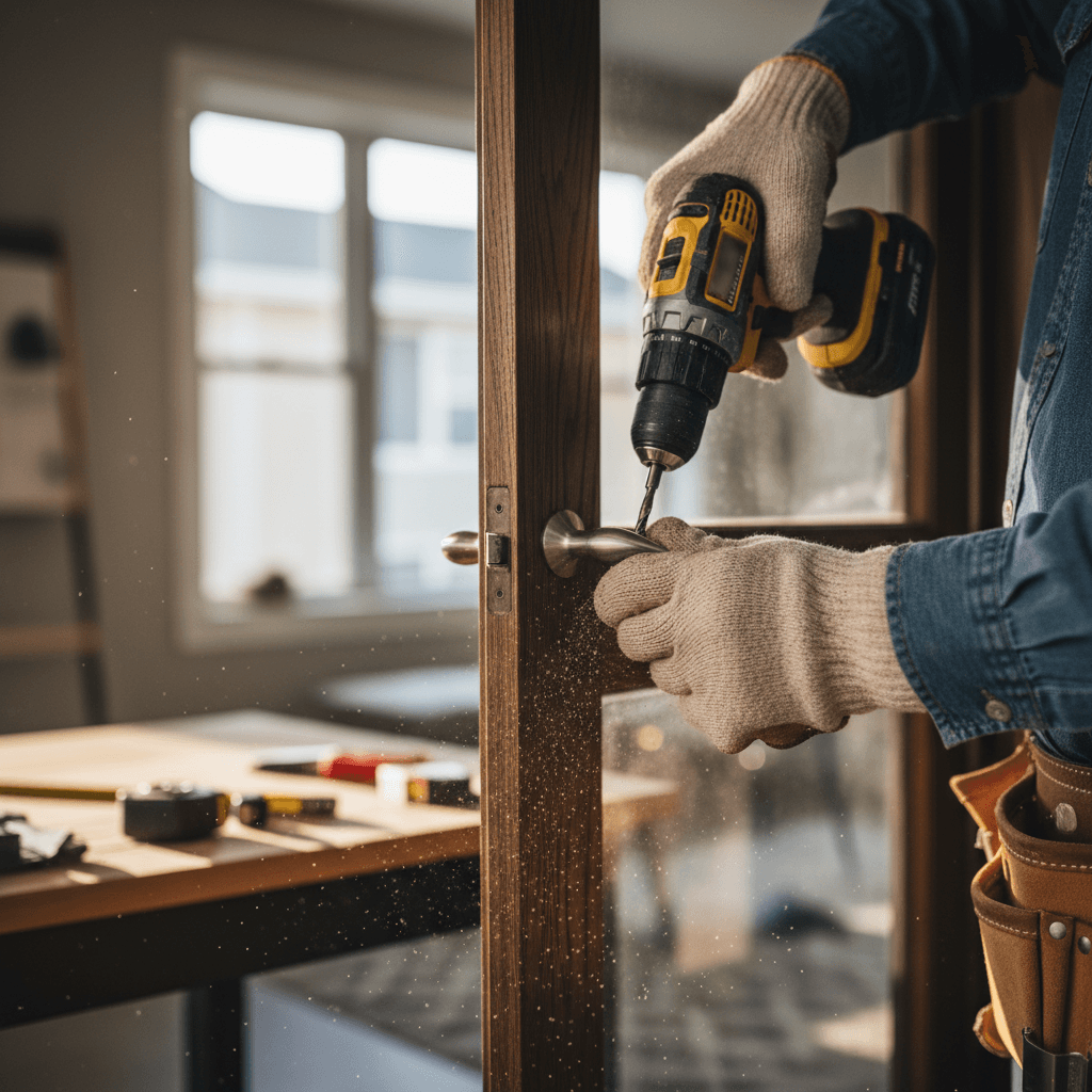 James Wheeler performing repair work in a home